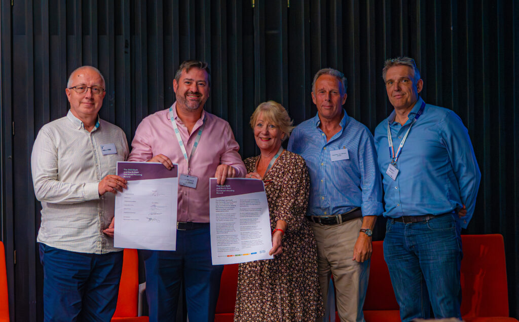 Political Leaders representing five of the six groups on B&NES Council with the historic Housing Accord